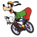 Goofy Riding A Bike